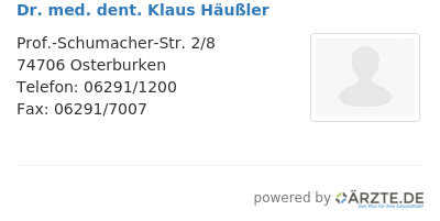 Dr med dent klaus haeussler