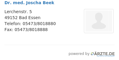Dr med joscha beek