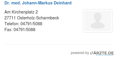 Dr med johann markus deinhard
