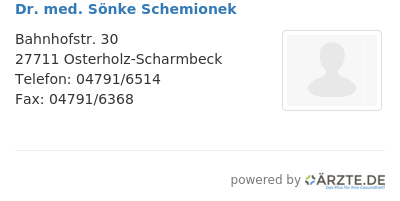 Dr med soenke schemionek