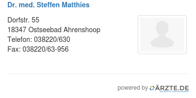Dr med steffen matthies