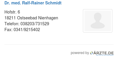 Dr med ralf rainer schmidt