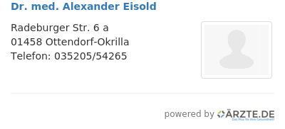 Dr med alexander eisold
