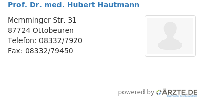 Prof dr med hubert hautmann