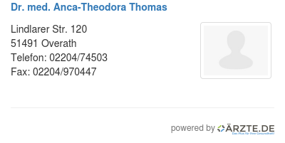 Dr med anca theodora thomas