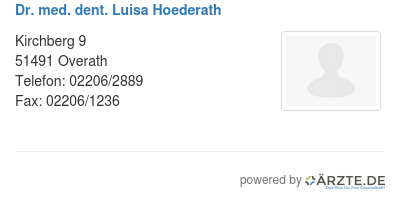 Dr med dent luisa hoederath