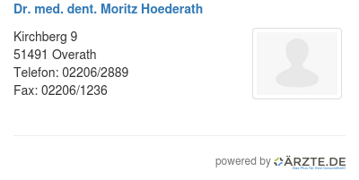 Dr med dent moritz hoederath
