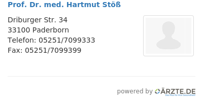 Prof dr med hartmut stoess