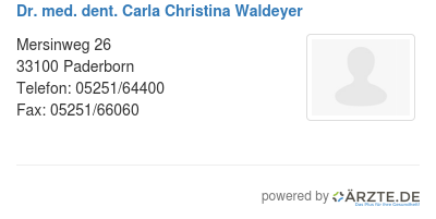 Dr med dent carla christina waldeyer