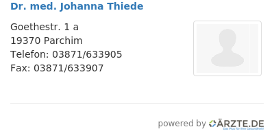 Dr med johanna thiede