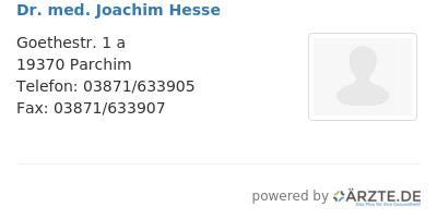 Dr med joachim hesse