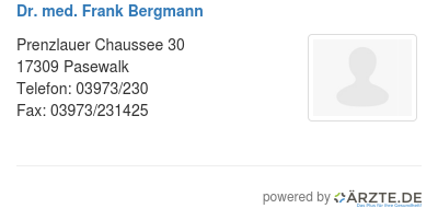 Dr med frank bergmann