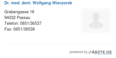 Dr med dent wolfgang wieczorek
