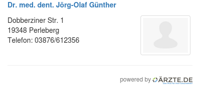 Dr med dent joerg olaf guenther