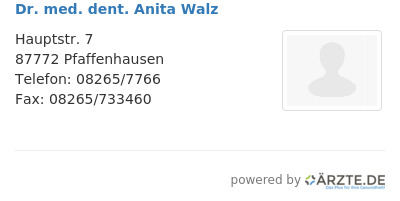 Dr med dent anita walz