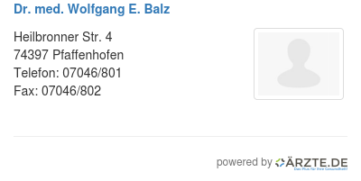 Dr med wolfgang e balz