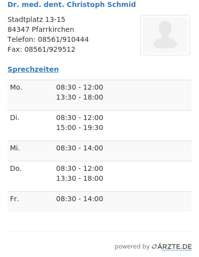 Dr med dent christoph schmid