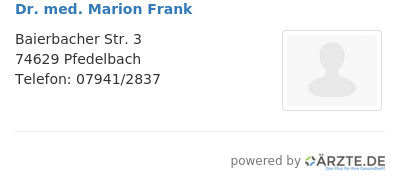 Dr med marion frank