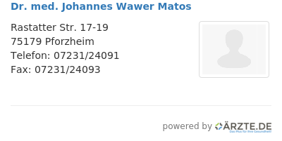 Dr med johannes wawer matos