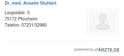Dr med anselm stuhlert