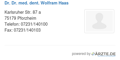 Dr dr med dent wolfram haas