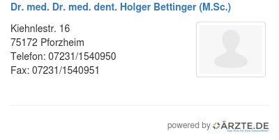 Dr med dr med dent holger bettinger m sc