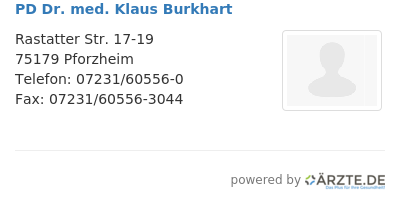Pd dr med klaus burkhart