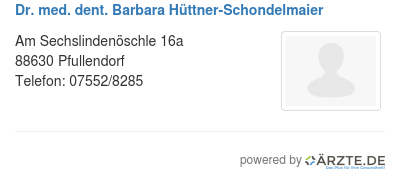 Dr med dent barbara huettner schondelmaier