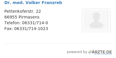 Dr med volker franzreb