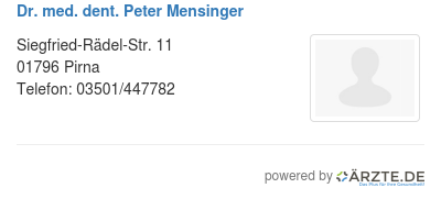 Dr med dent peter mensinger