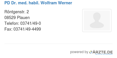 Pd dr med habil wolfram werner