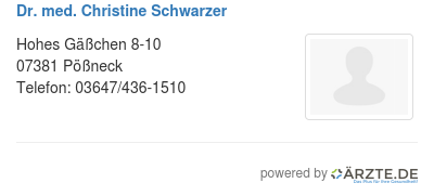 Dr med christine schwarzer