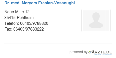 Dr med meryem eraslan vossoughi