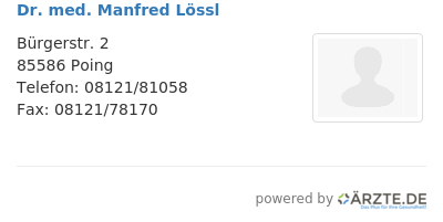 Dr med manfred loessl