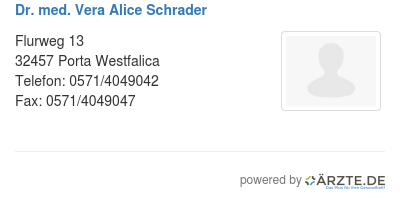 Dr med vera alice schrader