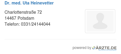 Dr med uta heinevetter