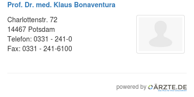 Prof dr med klaus bonaventura