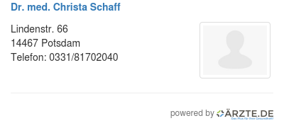 Dr med christa schaff