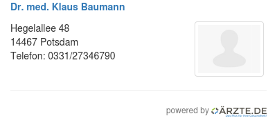 Dr med klaus baumann 535275
