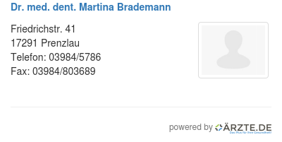 Dr med dent martina brademann