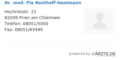 Dr med pia nosthoff hastmann