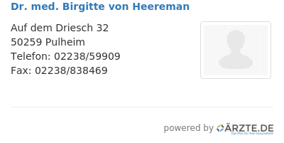 Dr med birgitte von heereman