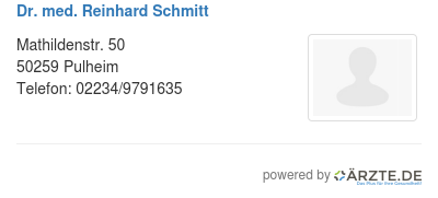 Dr med reinhard schmitt