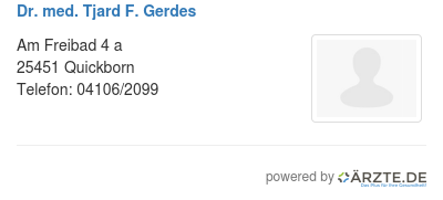 Dr med tjard f gerdes