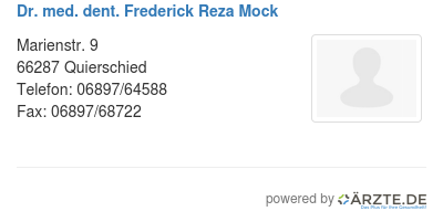 Dr med dent frederick reza mock