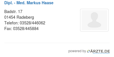 Dipl med markus haase