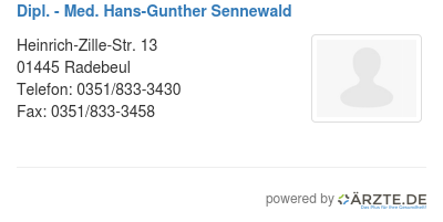 Dipl med hans gunther sennewald