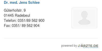 Dr med jens schlee