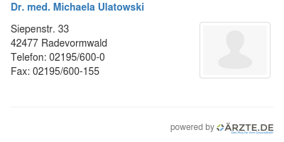 Dr med michaela ulatowski