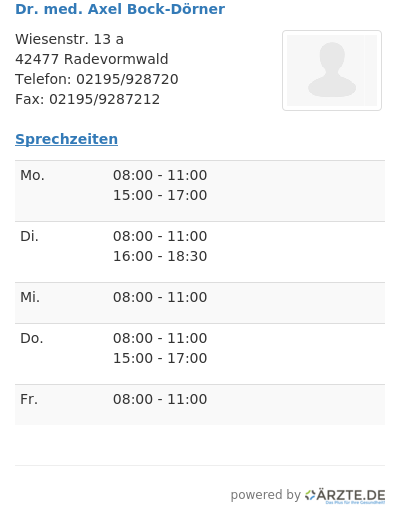 Dr med axel bock doerner